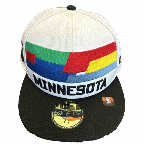 Minnesota Timberwolves New Era City Edition 59FIFTY Fitted Hat-Wht 7 3/8 58.7cm‎ - Picture 1 of 7